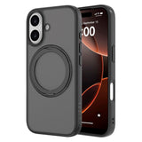 Lippa iPhone 17 Hybrid Cover m. Roterende Kickstand - MagSafe Kompatibel - Mat / Sort