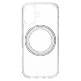 Lippa iPhone 17 Hybrid Cover m. Roterende Kickstand - MagSafe Kompatibel - Gennemsigtig / Sølv