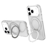 Lippa iPhone 17 Pro Hybrid Cover m. Roterende Kickstand - MagSafe Kompatibel - Gennemsigtig / Sølv