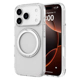 Lippa iPhone 17 Pro Hybrid Cover m. Roterende Kickstand - MagSafe Kompatibel - Gennemsigtig / Sølv