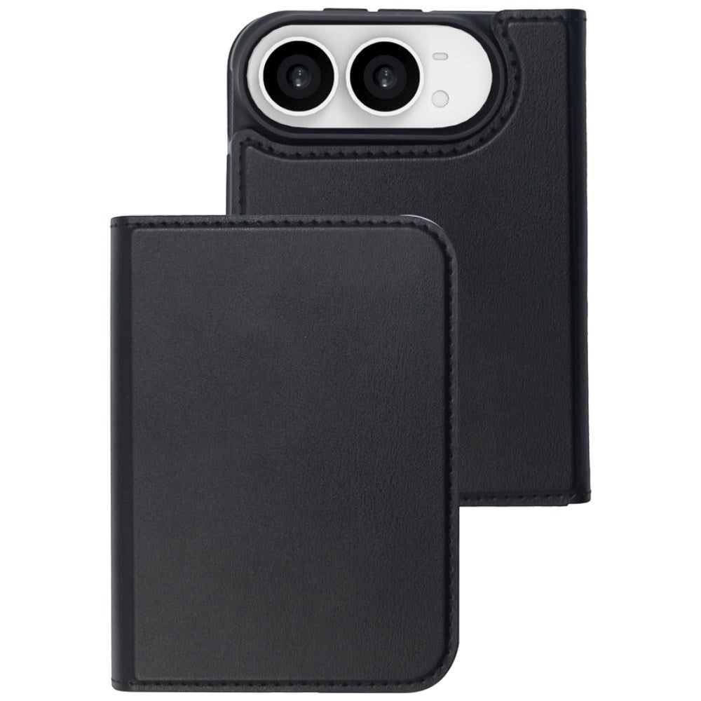 Lippa iPhone Duo Wallet Kunstlæder Flip Cover - MagSafe Kompatibel - Sort