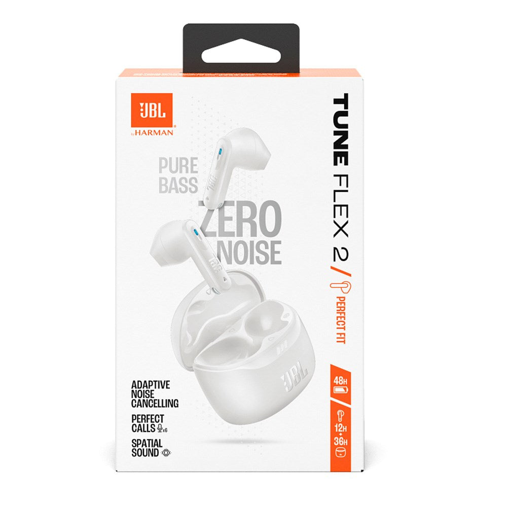 JBL TUNE FLEX 2 - True Wireless Høretelefoner In-Ear - Adaptiv Støjreduktion - Hvid