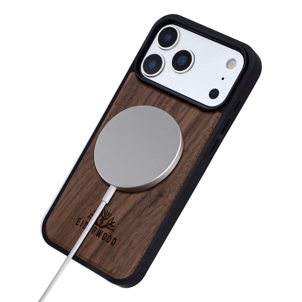 iPhone 17 Pro Max - EIDERWOOD Magnetisk Træcover - MagSafe Kompatibel - Valnøddetræ
