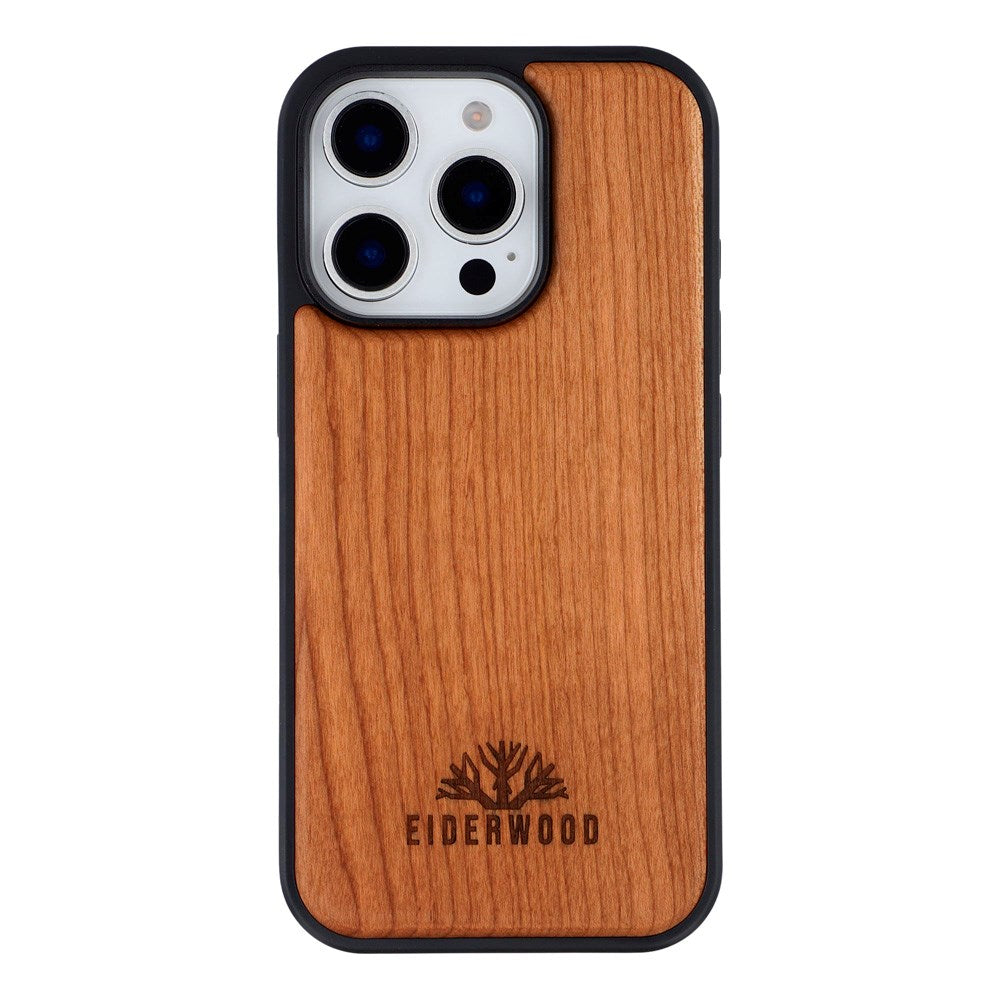 iPhone 16 Pro - EIDERWOOD Magnetisk Træcover - MagSafe Kompatibel - Kirsebærtræ