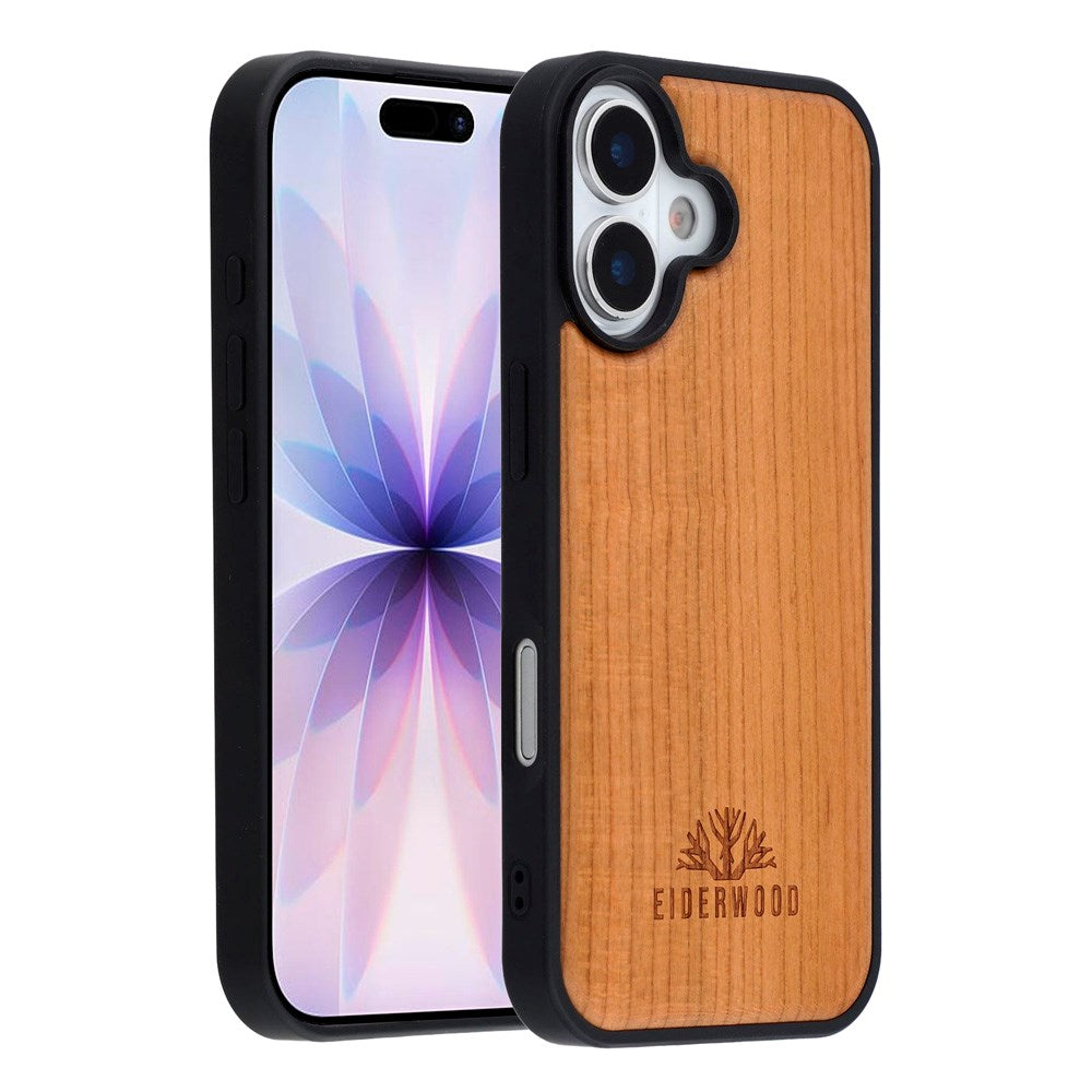 iPhone 17 - EIDERWOOD Magnetisk Træcover - MagSafe Kompatibel - Kirsebærtræ