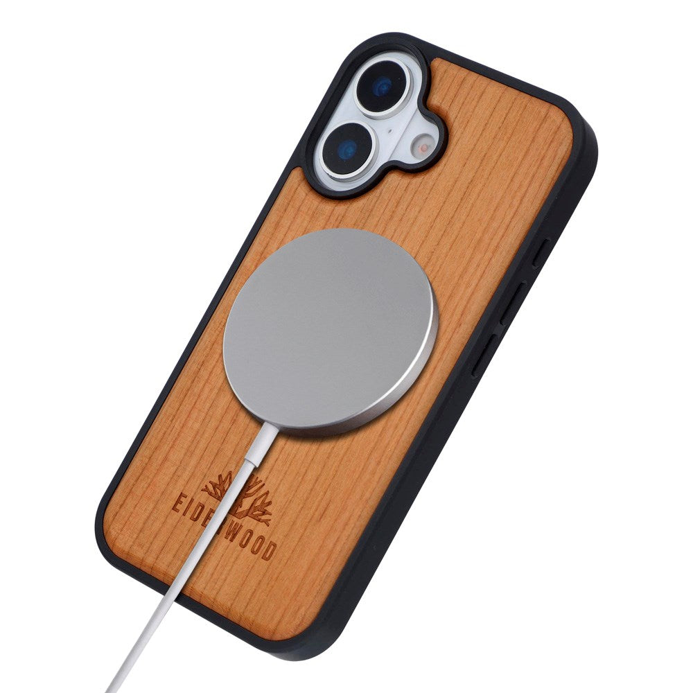 iPhone 17 - EIDERWOOD Magnetisk Træcover - MagSafe Kompatibel - Kirsebærtræ