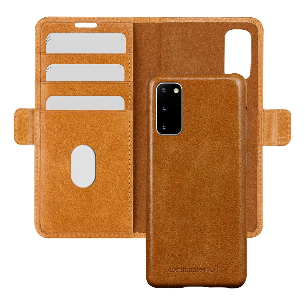 Samsung Galaxy S20 - dbramante1928 Lynge 2-i-1 Ægte Læder Flip Cover - Tan
