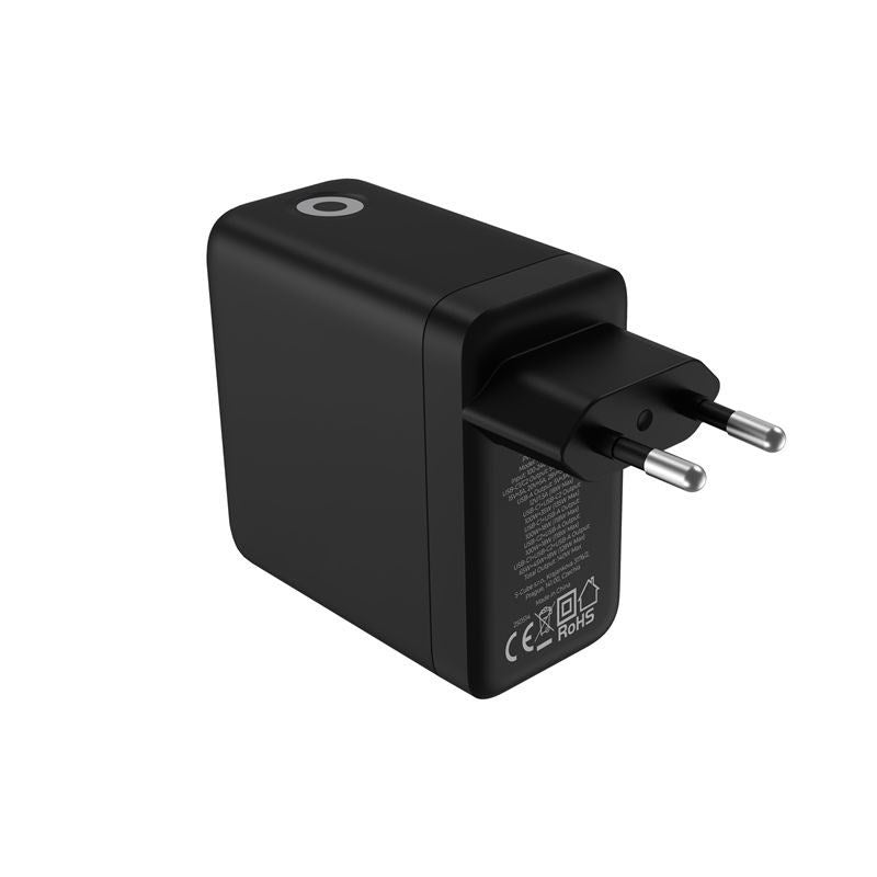 Mobile Origin PW21 Display Vægoplader GaN 140W med 2x USB-C + 1x USB-A - Sort