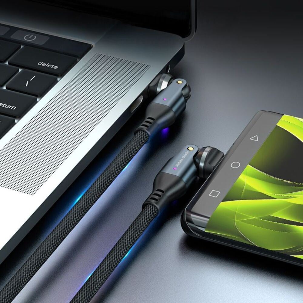 Mobile Origin USB-C til USB-C Kabel - 240W - 540° Roterbar - 1m - Grå