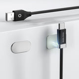 Mobile Origin Magnetisk USB-C til USB-A Kabel 27W m. 2x Selvklæbende Magnetiske Puder - 1,5m - Sort