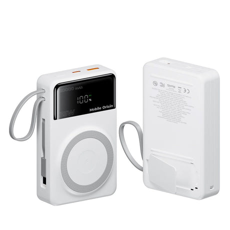 Mobile Origin PB15 PowerBank 35W PD 20000mAh m. Display - MagSafe Kompatibel - Hvid