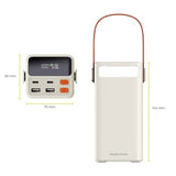 Mobile Origin Powerbank til Udendørsbrug - 50.000mAh - 65W - 2 x USB-C - 2 x USB-A - Lommelygte - Hvid