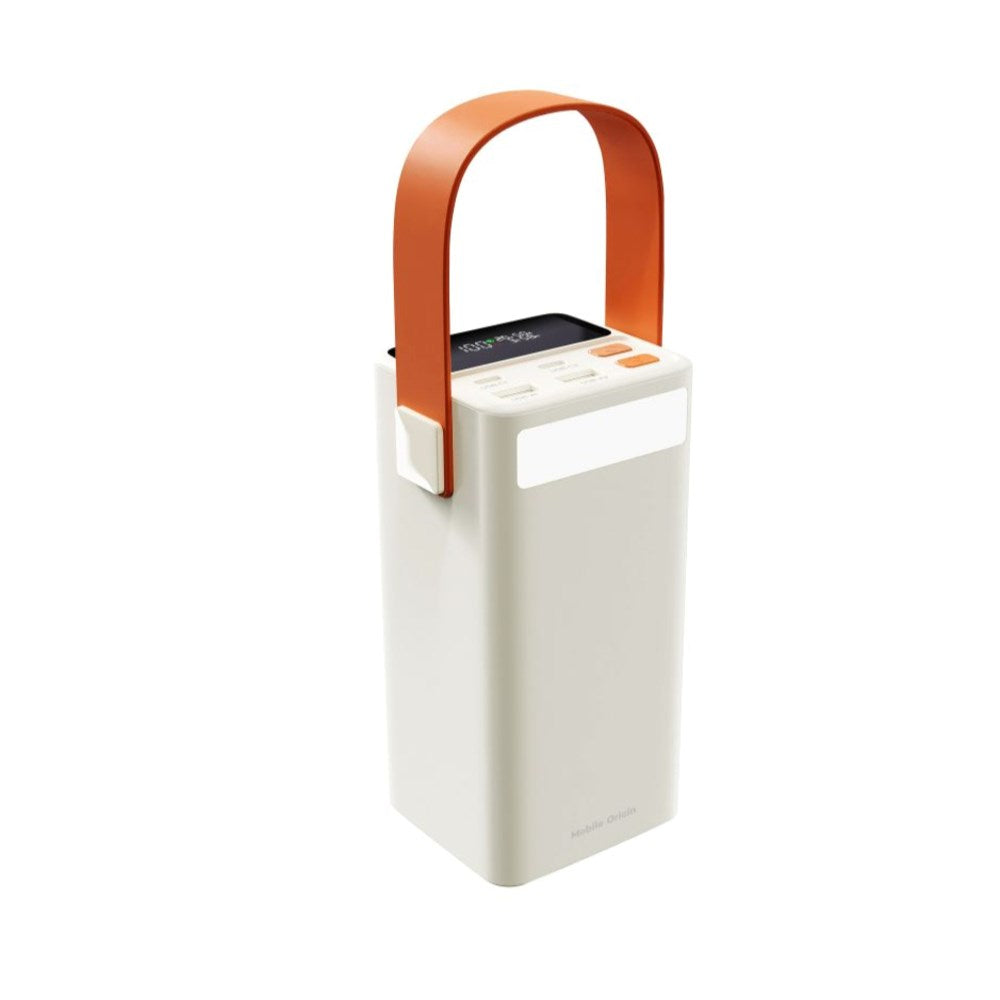 Mobile Origin Powerbank til Udendørsbrug - 50.000mAh - 65W - 2 x USB-C - 2 x USB-A - Lommelygte - Hvid