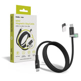 Mobile Origin Magnetisk USB-C til USB-C Kabel 60W m. 2x Selvklæbende Magnetiske Puder - 1,5m - Sort