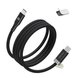 Mobile Origin Magnetisk USB-C til USB-C Kabel 60W m. 2x Selvklæbende Magnetiske Puder - 1,5m - Sort