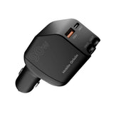 Mobile Origin 4-i-1 Biloplader 90W med USB-C + USB-A og 2x Indbygget USB-C Kabel - Sort