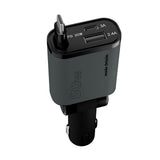 Mobile Origin 3-i-1 Biloplader 50W med USB-C + USB-A og Indbygget USB-C kabel - Grå