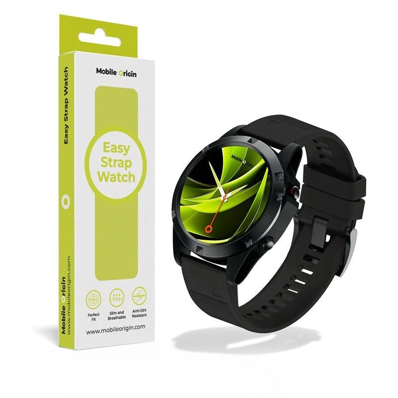 Mobile Origin Easy Strap Universal Garmin 22mm QuickFit Silikone Rem - Sort
