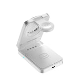 Mobile Origin Qi2 3-i-1 Multifunktionel Foldbar Trådløs Oplader - Sølv