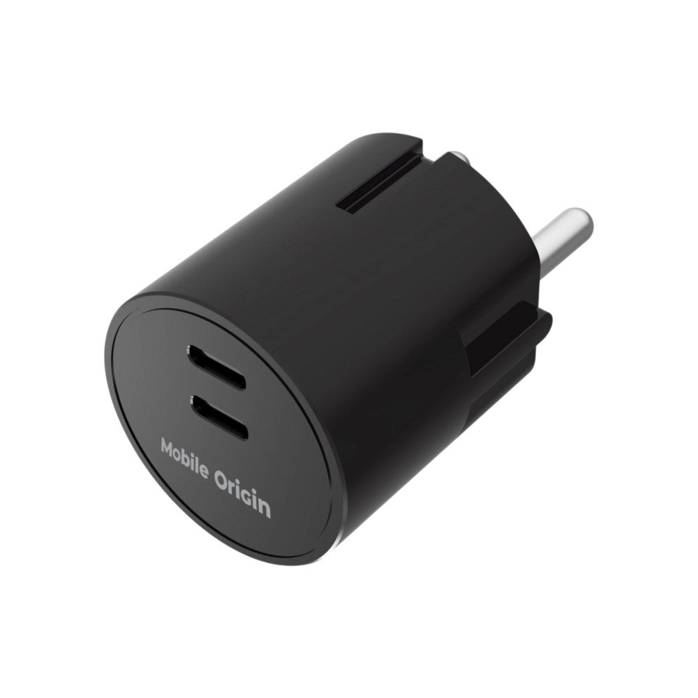 Mobile Origin Hurtig Vægoplader 30W 2 x USB-C - Sort