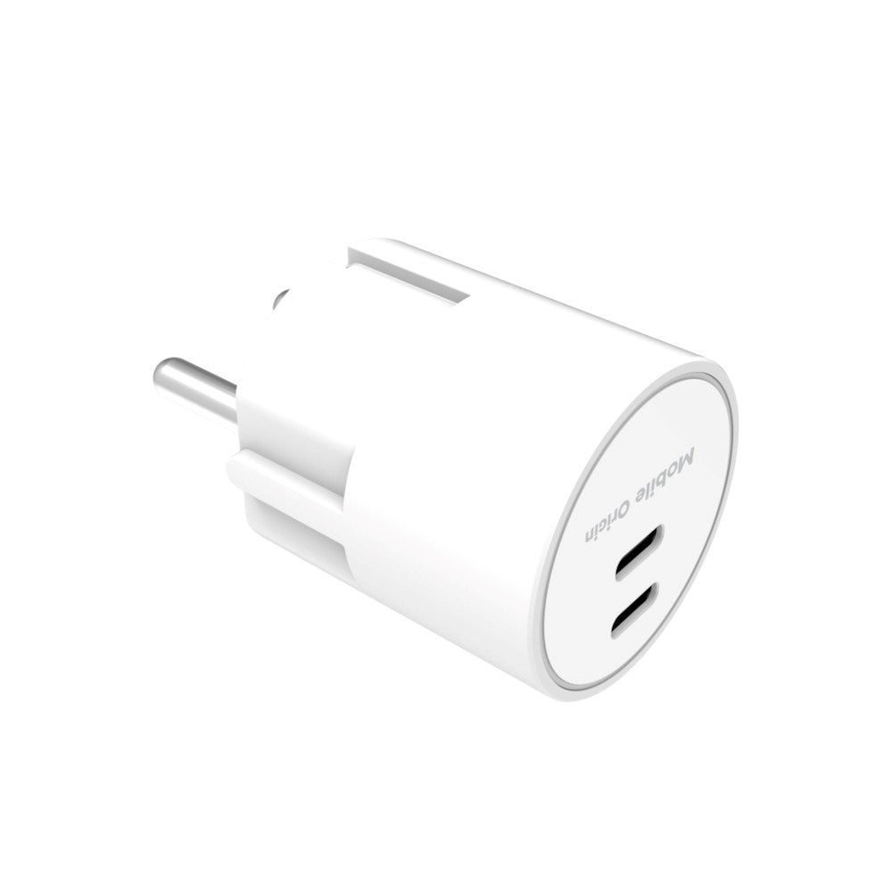 Mobile Origin Hurtig Vægoplader 30W 2 x USB-C - Hvid
