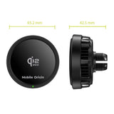 Mobile Origin Trådløs Biloplader 25W til Ventilationsanlæg - MagSafe Kompatibel - Sort
