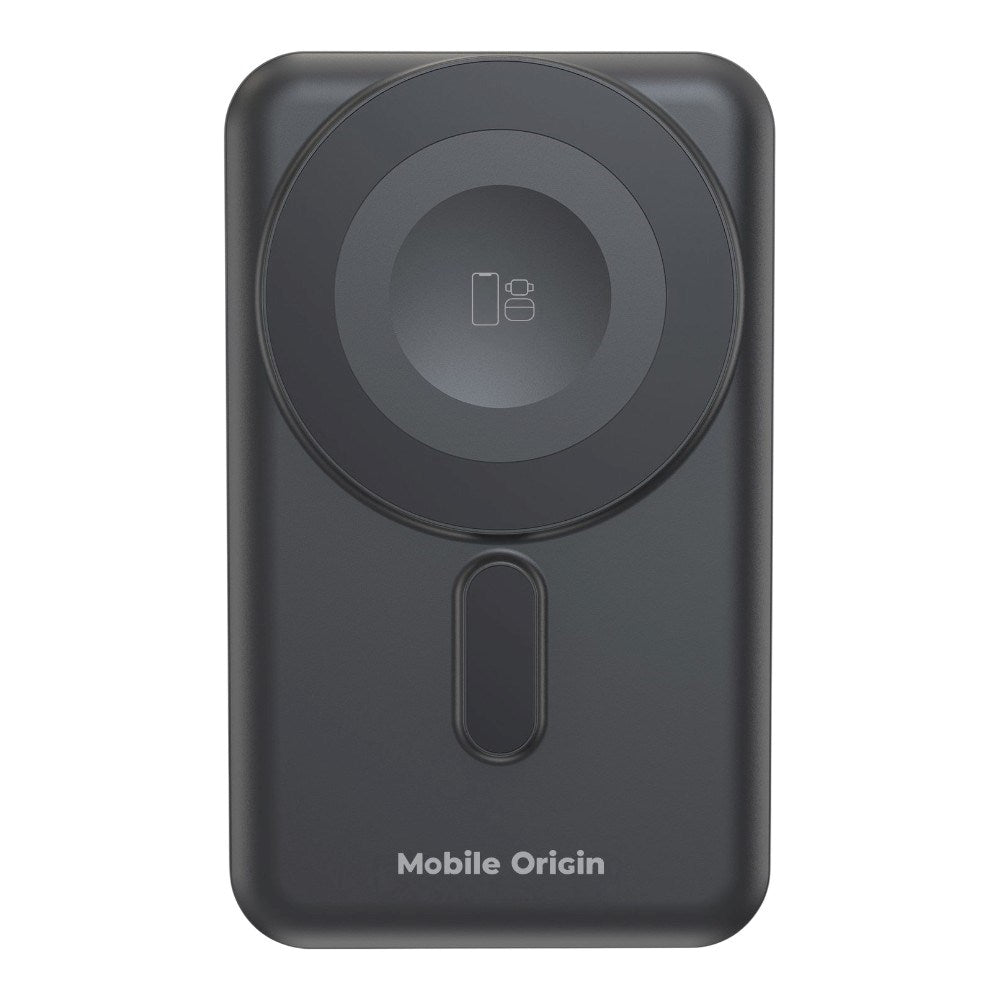 Mobile Origin Magnetisk Powerbank 10000mAh med USB-C og Lightning Kabel - Grå