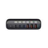 Mobile Origin 6-i-1 Rejseadapter m. 3x USB-C + 3x USB-A - EU/UK/USA - Sort