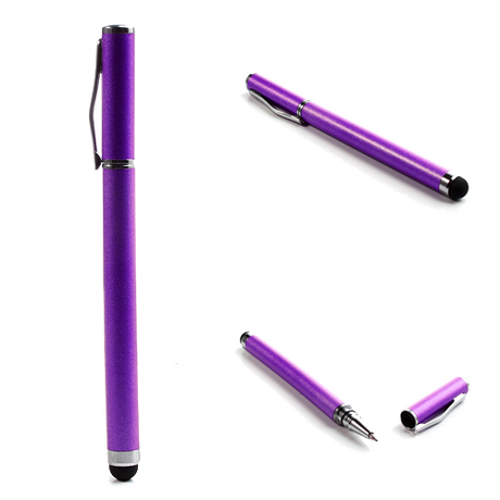 2 i 1 Stylus Pen Til Smartphones Og Tablets - Lilla