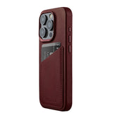 Mujjo iPhone 15 Pro Leather Wallet Cover - MagSafe Kompatibel - Brun