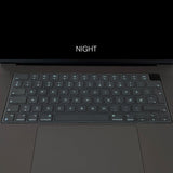Philbert MacBook Pro 14" / 16" M5-M1 (2026-2021) Keyboard Silikone Cover m. Dansk Tastatur - Transparent / Black