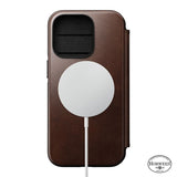 iPhone 14 Pro Nomad Modern Horween Leather Folio Cover - MagSafe Kompatibel - Brun