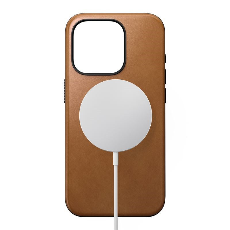 iPhone 15 Pro Nomad Modern Leather Cover - MagSafe Kompatibel - Tan