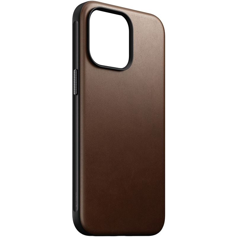 iPhone 15 Pro Max Nomad Modern Leather Cover - MagSafe Kompatibel - Brun