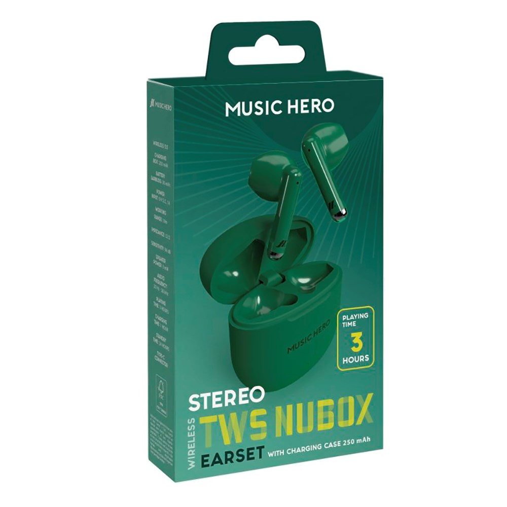 MUSIC HERO Nubox True Wireless In-Ear Høretelefoner - Grøn