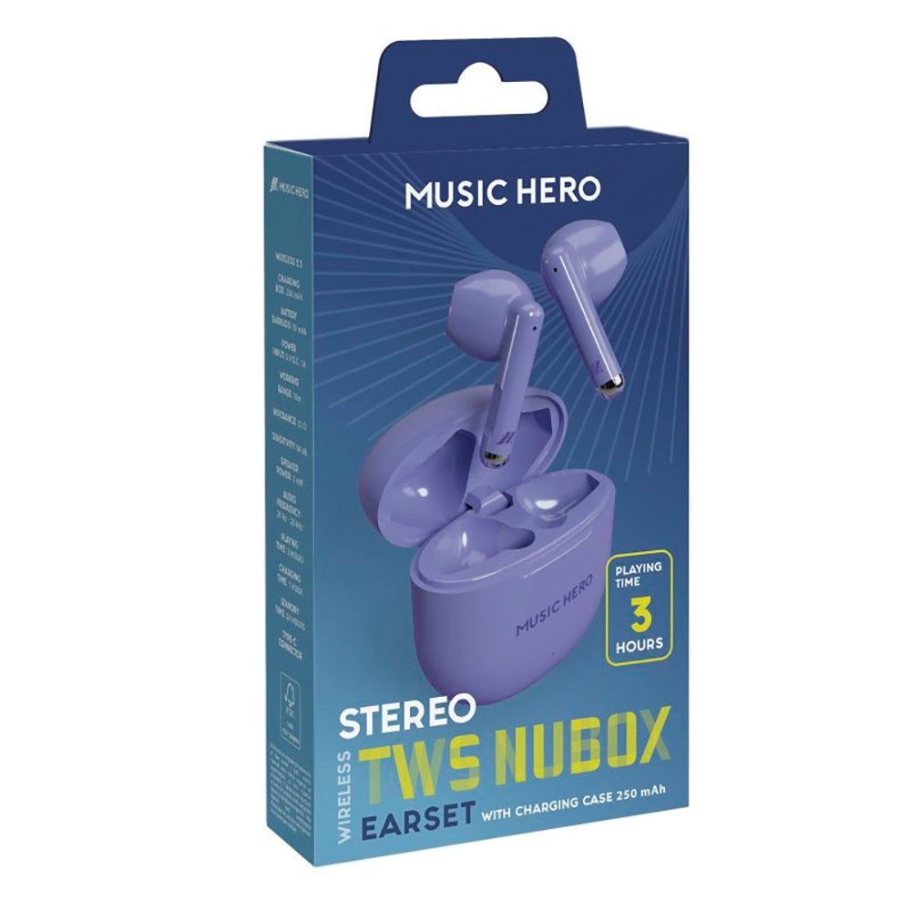 MUSIC HERO Nubox True Wireless In-Ear Høretelefoner - Blå