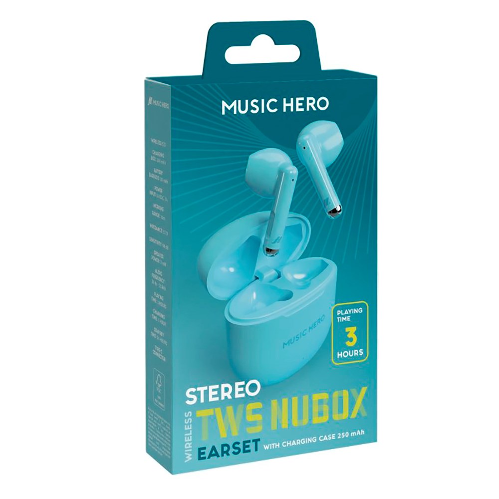 MUSIC HERO Nubox True Wireless In-Ear Høretelefoner - Lyseblå