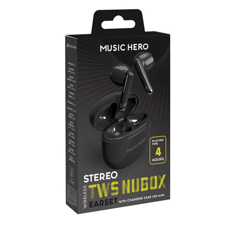 MUSIC HERO Nubox True Wireless In-Ear Høretelefoner - Sort