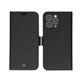 iPhone 14 Pro Max - dbramante1928 New York 2-i-1 Ægte Læder Flip Cover - Night Black