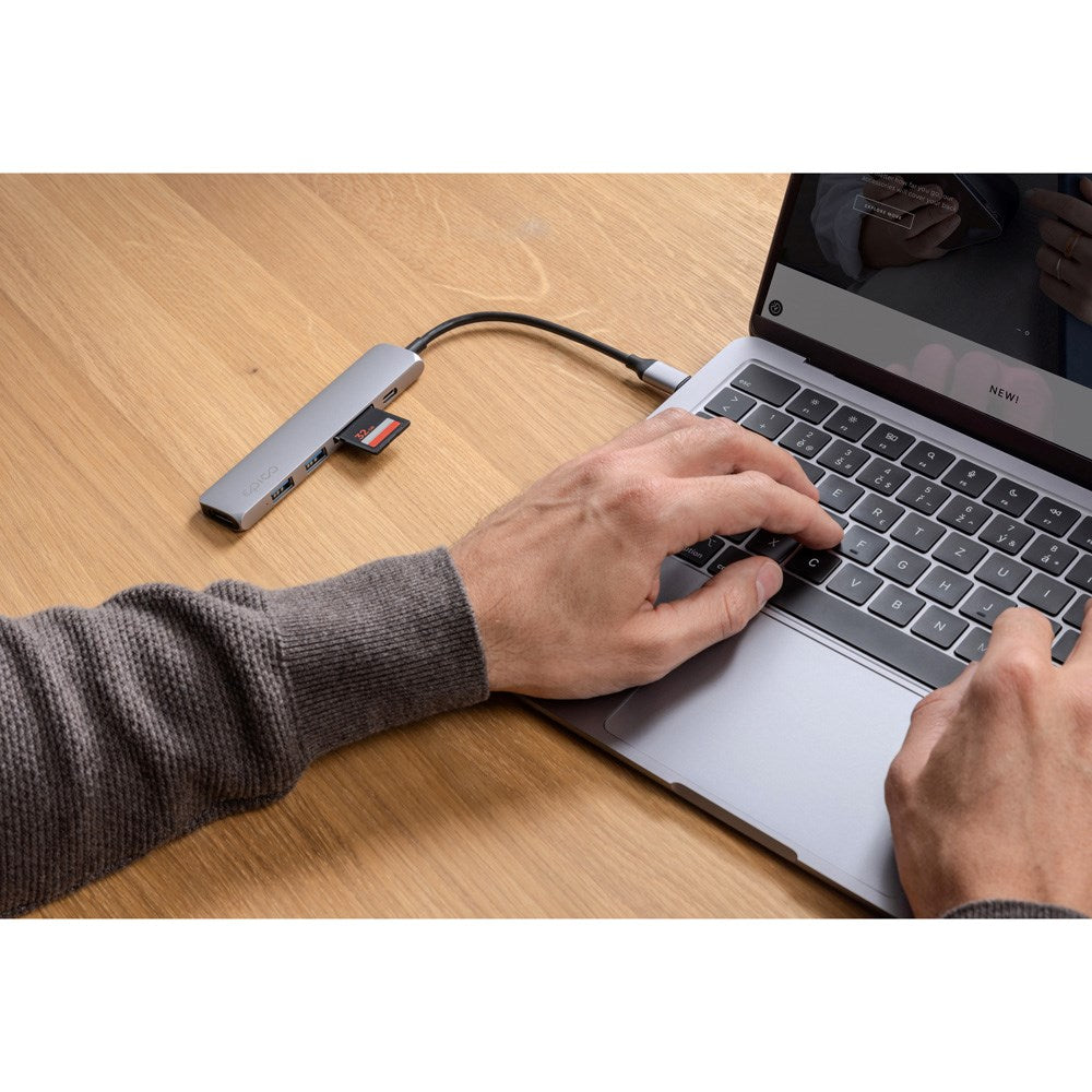 Epico 6-i-en Aluminium 8K USB-C Adapater - Space Grey