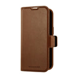 dbramante1928 iPhone 16e Oslo Pro Genanvendt Plastik Flip Cover - Kortholder og Ståfunktion - Dark Tan
