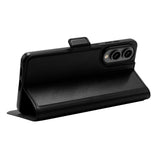 dbramante1928 Samsung Galaxy S25 Edge Oslo Pro Genanvendt Plastik Flip Cover - Kortholder og Ståfunktion - Sort