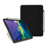 iPad Air (2022 / 2020) Cover - Pipetto Origami No3 Case m. Apple Pencil Holder - Sort / Gennemsigtig