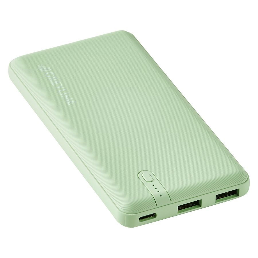 GreyLime Ocean 12W 10.000 mAh - PowerBank 2x USB-A - Grøn