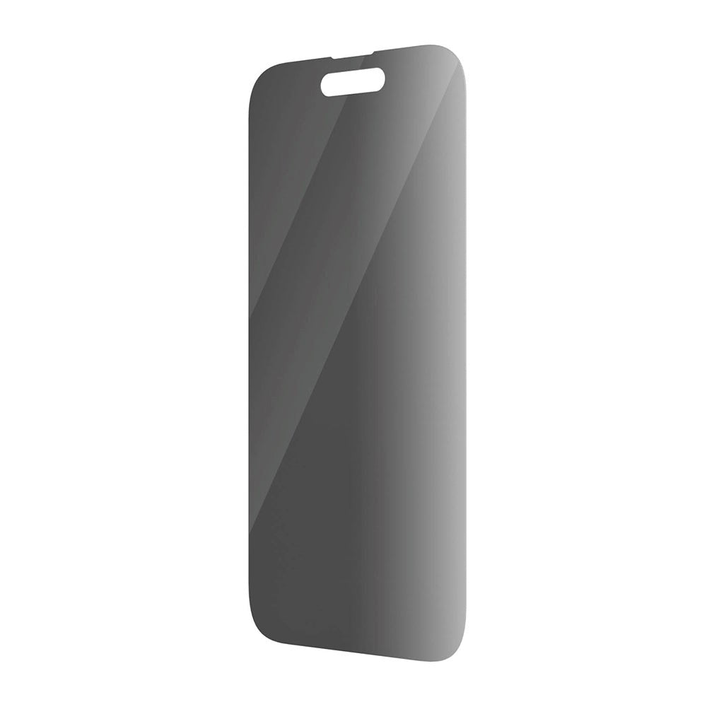 iPhone 14 Pro PanzerGlass AntiBacterial Classic Fit Skærmbeskyttelsesglas - Privacy Filter - Platinum Strength - Gennemsigtig / Sort