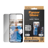 Samsung Galaxy S24 PanzerGlass Ultra Wide Fit Re:fresh Beskyttelsesglas m. EasyAligner - Privacy - Platinum Strength - Gennemsigtig / Sort Kant