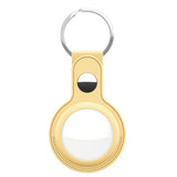 KeyBudz AirTag Nøglering - Snap Ring - 1 Pack - Imiteret Læder - Gul