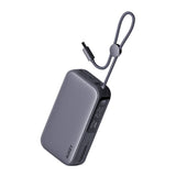 Aukey Spark Sling Powerbank m. USB-C Kabel & Display & 10.000mAh & 30W & 1 x USB-C & 1 x USB-A - Grå