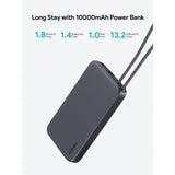 Aukey Spark Sling Powerbank m. USB-C Kabel & 10.000mAh & 20W & 1 x USB-C & 1 x USB-A - Grå