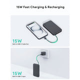 Aukey Spark Sling Powerbank m. USB-C Kabel & 10.000mAh & 20W & 1 x USB-C & 1 x USB-A - Grå